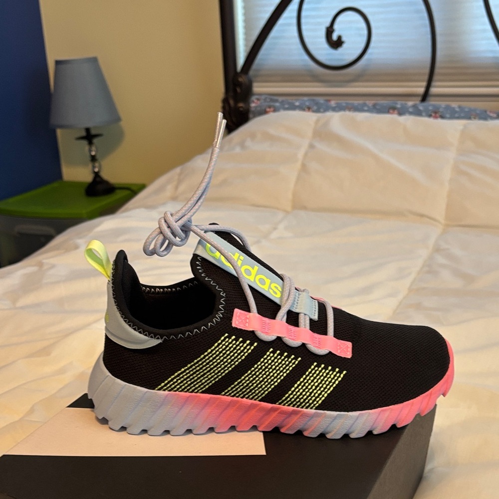 Adidas women’s Sneakers Black with Pink and Green